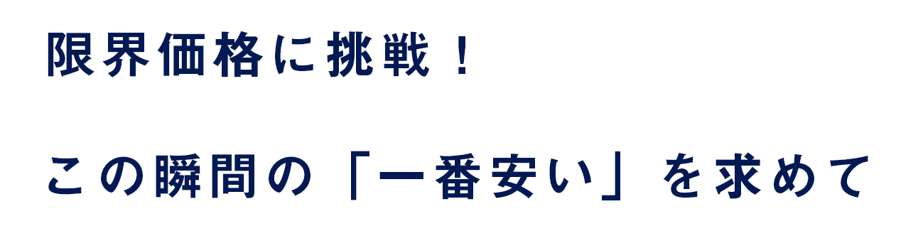 限界価格に挑戦！この瞬間の一番安いを求めて